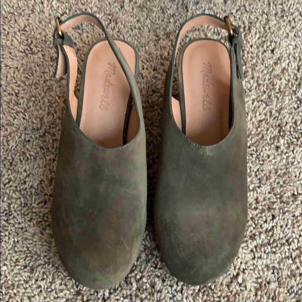 Madewell Green Mules Comfortable Suede Clogs